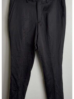 NWT Giovanni Testi Slim Fit Satin Dress Pants Black Size 34 Formal Dressy Men’s